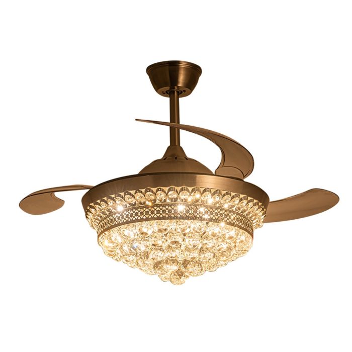 42 Inch Crystal Ceiling Fan Light Dimmable