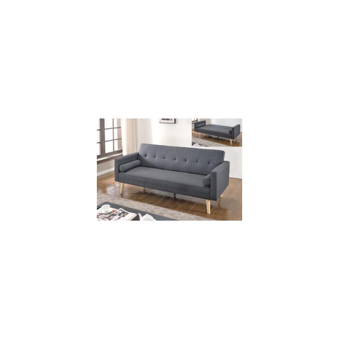 Luxurious Littleton Linen Fabric 3 Seater Sofa Bed Contemporary Comfort in Dark Grey