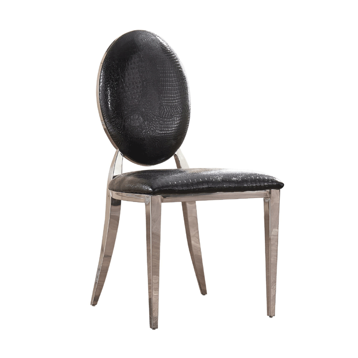 Kendal Dining Chair with PU Back and Seating in Stainless Steel Frame - 2pc