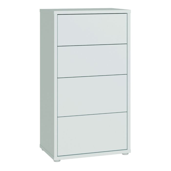 AVELINE Grey Chest of Drawers - Tallboy, Medium-sized, 4 Drawers