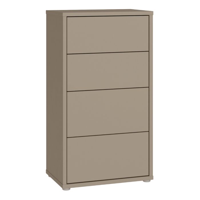 AVELINE Beige Chest of Drawers - Tallboy, Medium-sized, 4 Drawers