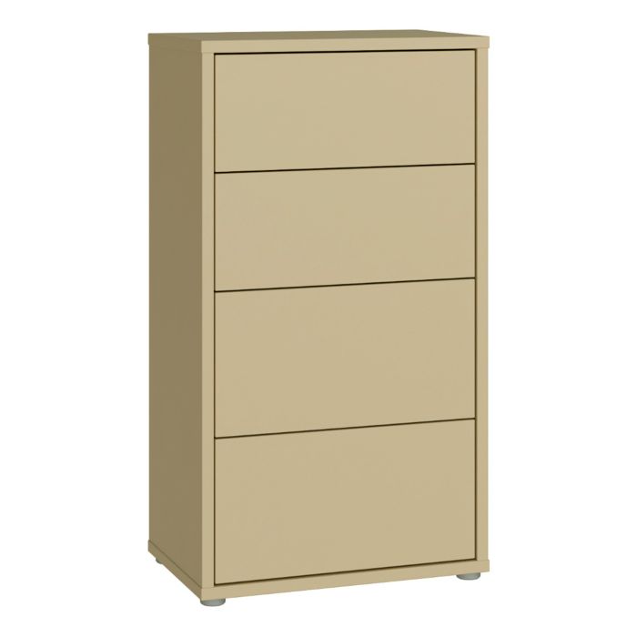 AVELINE Yellow Chest of Drawers - Tallboy, Medium-sized, 4 Drawers