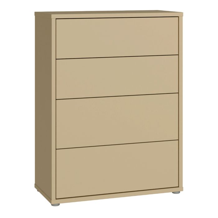 AVELINE Yellow Chest of Drawers - Medium-sized, 4 Drawers