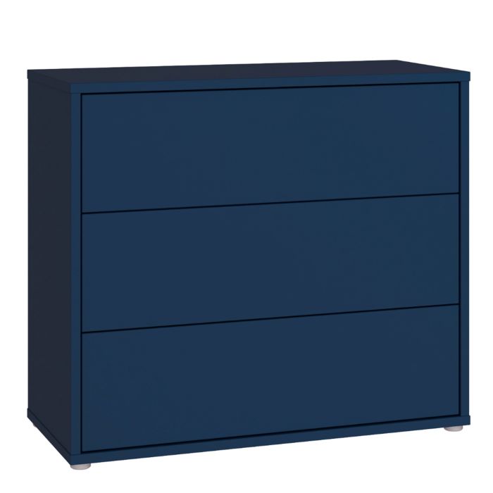 AVELINE Blue Chest of Drawers - Medium-sized, 3 Drawers