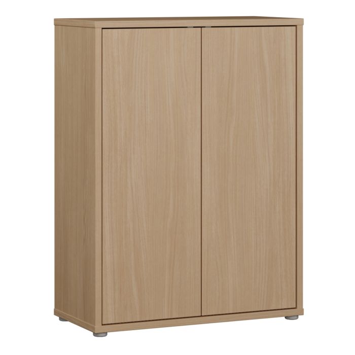 AVELINE Shoe Cabinet with 2 Push to Open Doors - Elegancia Oak
