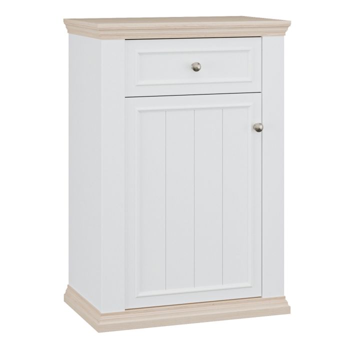 ELMRIDGE Shoe Cabinet with Drawer - White with Riva Oak