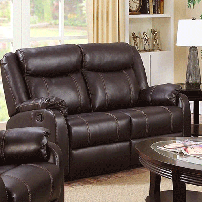 Hirwaun Luxurious Recliner 2-Seater Leatherlux and PU Collection in Espresso
