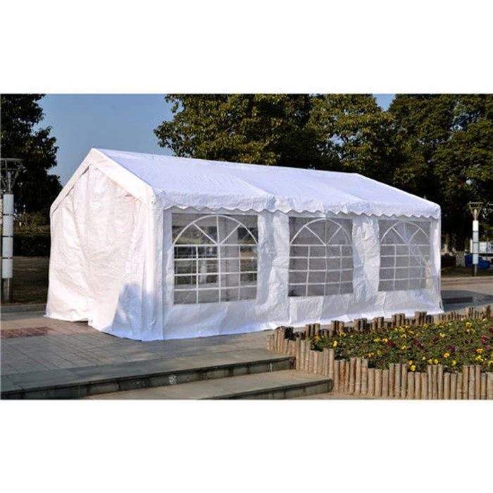 6x4m Steel Frame Water Resistant Gazebo - White