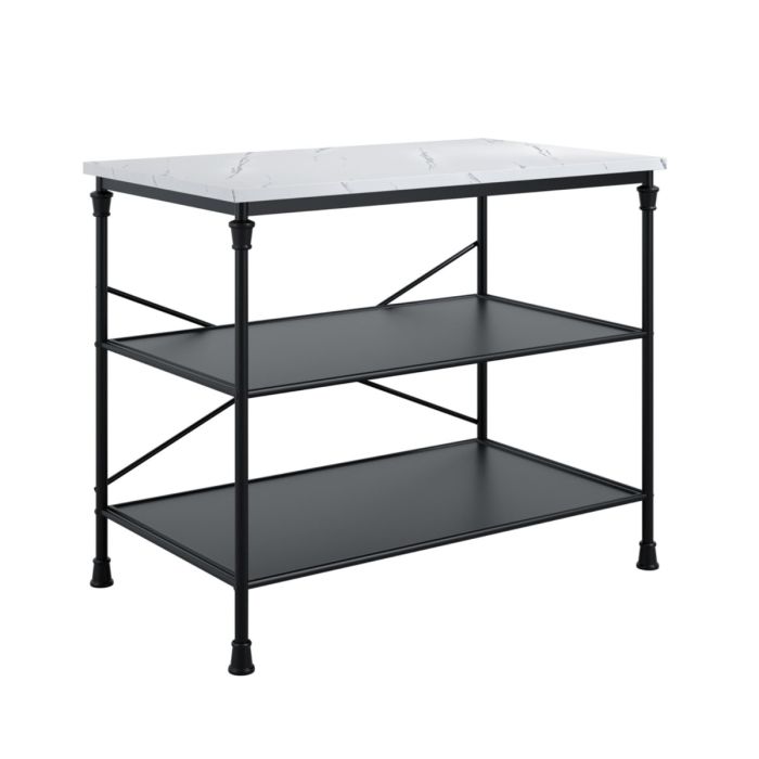 Sergio Kitchen Island - Marble Effect