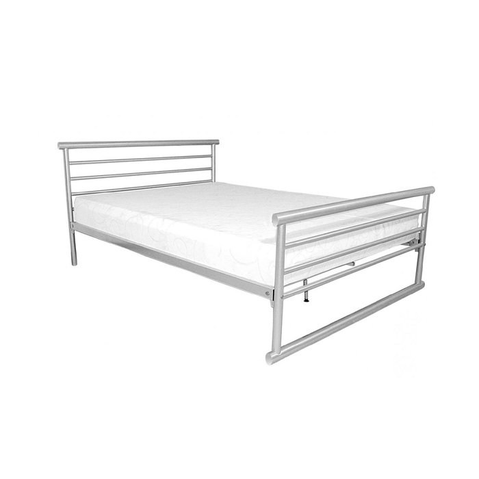 Dorchester Metal Frame Single Bed - Silver