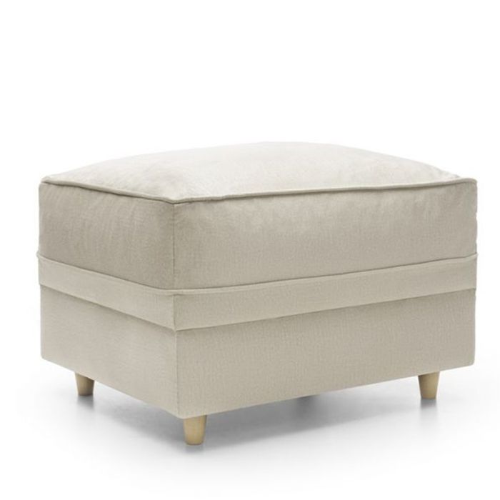 Chic Velvet Footstool - Cream