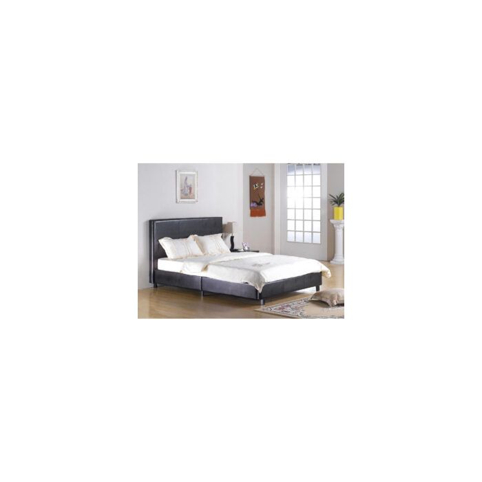 Luxurious Purbeck Black Faux Leather Effect Bed with High Headboard Opulent Style - 3ft Single