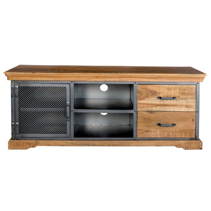 Mathew Industrial Style TV Media Unit with Door and Drawer