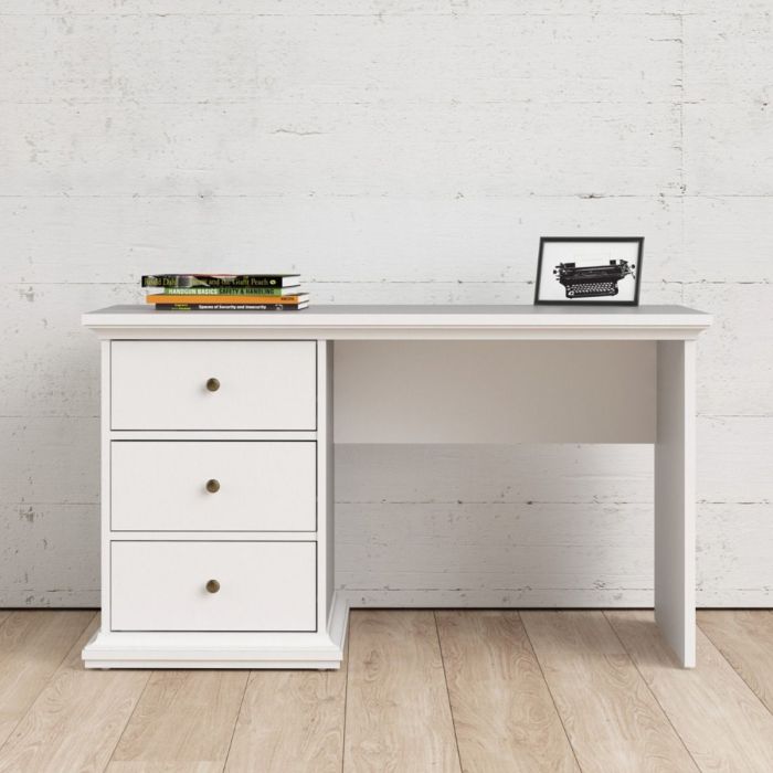 Ewelina Modern Design 3 Drawer Computer Desk - White
