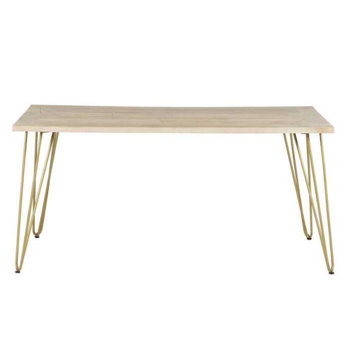 Georgjna Stylish Leg Frame Light Gold Rectangular Dining Table
