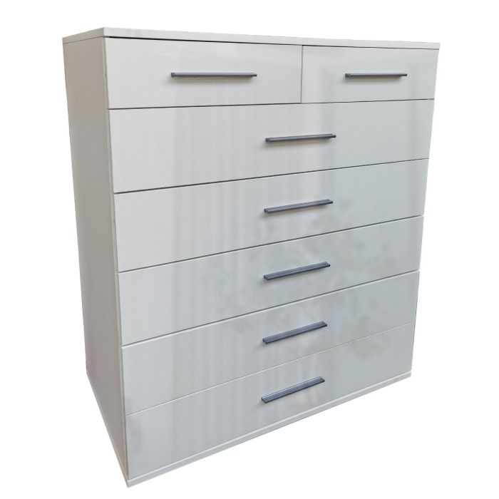 White Chest of Drawers - TRAFFORD Large Chest 7 Drawers