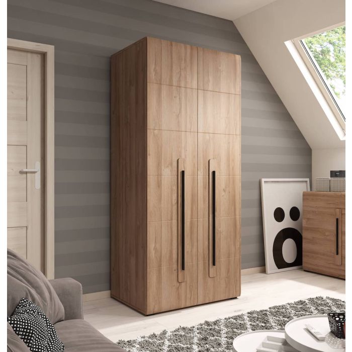 Oklahoma 18 - 2 Door Wardrobe 90cm - Oak Grandson