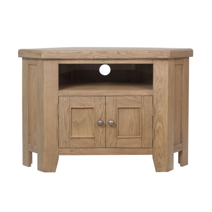 Norfolk Corner Tav Unit - Smoke Oak
