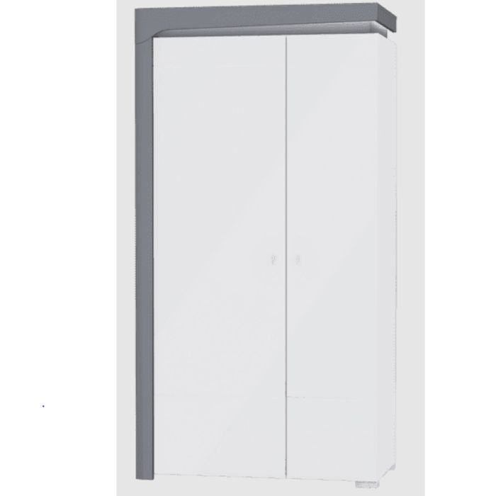 Wardrobe - BARRON 2 Door Wardrobe Grey and White 102cm