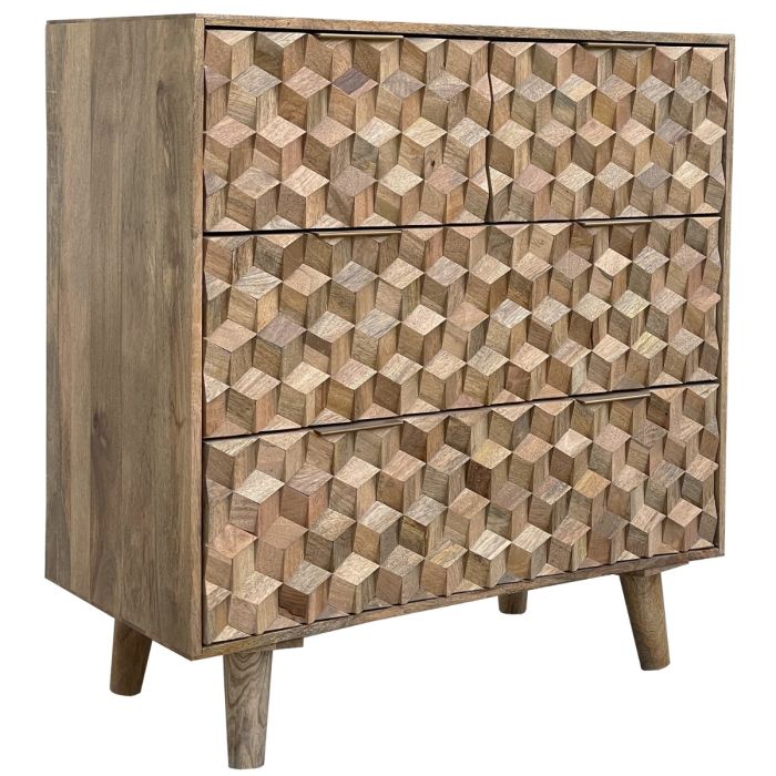 Oak Finish Chest of Drawers - GRIMSBY Medium Chest 4 Drawers