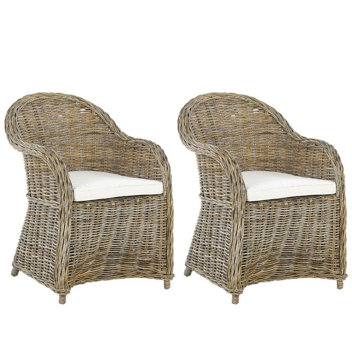 Set of 2 Rattan Garden Chairs Natural SUSUA