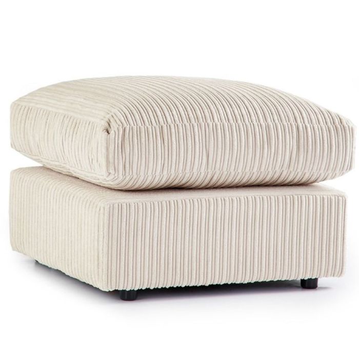 Desmond Jumbo Cord Upholstery Footstool - Cream