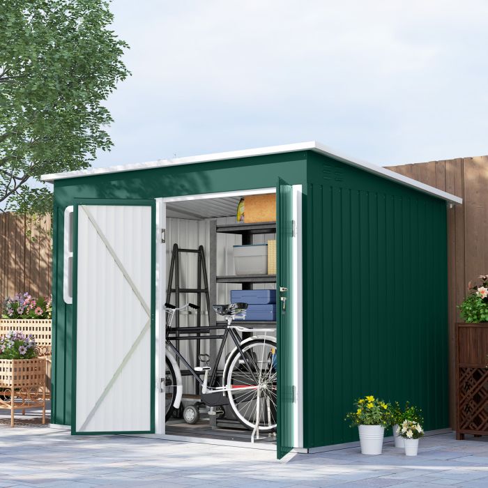 SUNVISTA Storage Shed Galvanised Steel Garden Shed Green