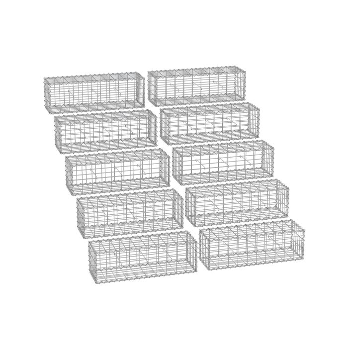 Gabion Cage - NOVRA Metal Mesh Gabion - 5 x 10 cm - Silver