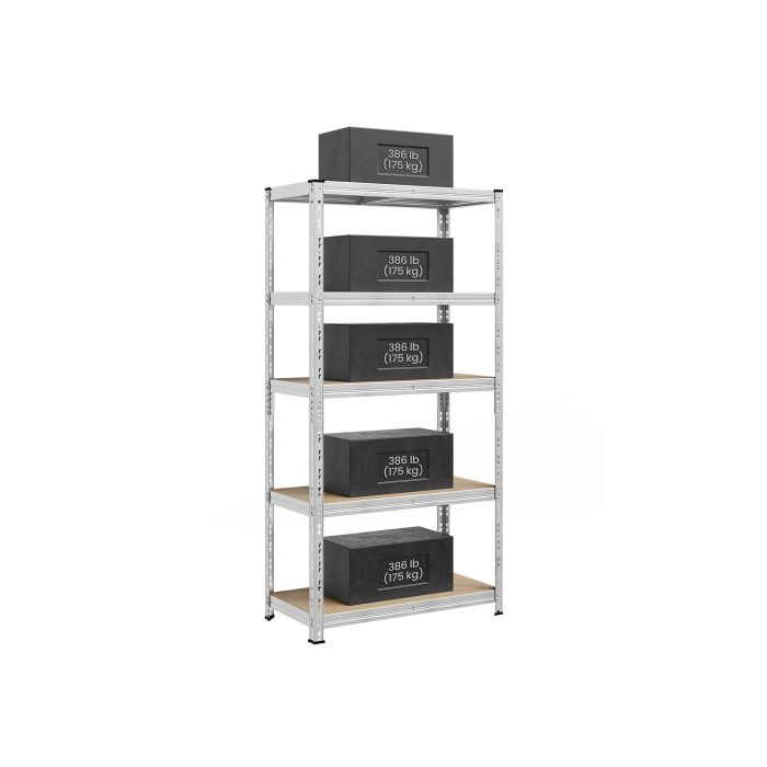 Storage Shelf - VERTTO Heavy Duty Metal Adjustable Shelves 100cm - Silver