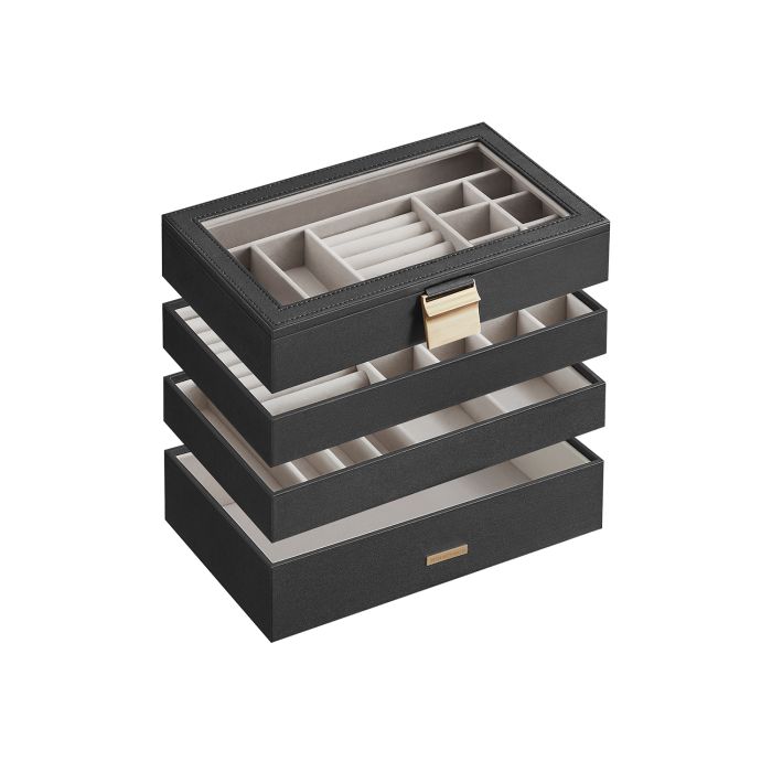 4-Tier Stackable Jewellery Trays