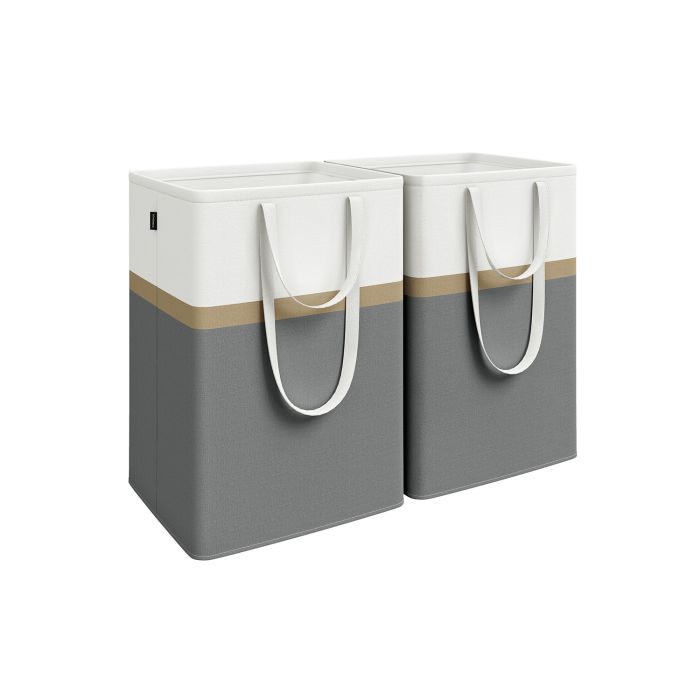 Laundry Hampers - ARCDA Collapsible 110L Set of 2 - Slate Grey