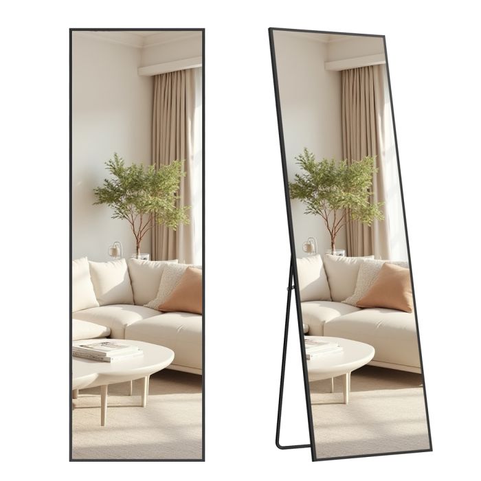 LOXEDE Rectangular Full Length Mirror 160 x 50 cm - Matte Black