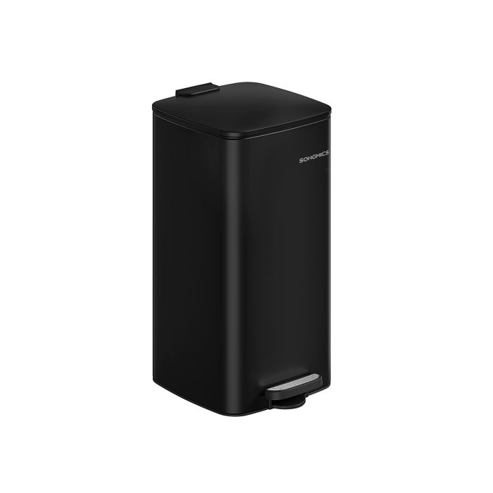 Kitchen Bin - MODRA 30L Steel Pedal Bin with Inner Bucket - Black