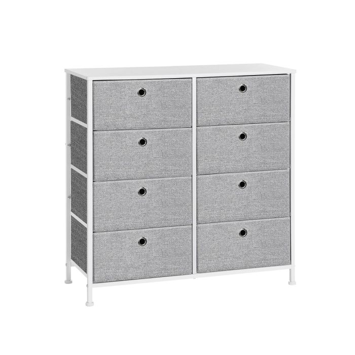 FIOSO Light Grey Chest of Drawer - Medium-sized, 8 Drawers