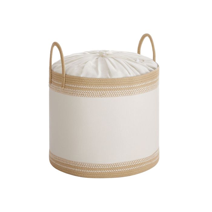 Laundry Hamper - GRAZA 90 L with Lid, Handles, Drawstring - Camel Brown