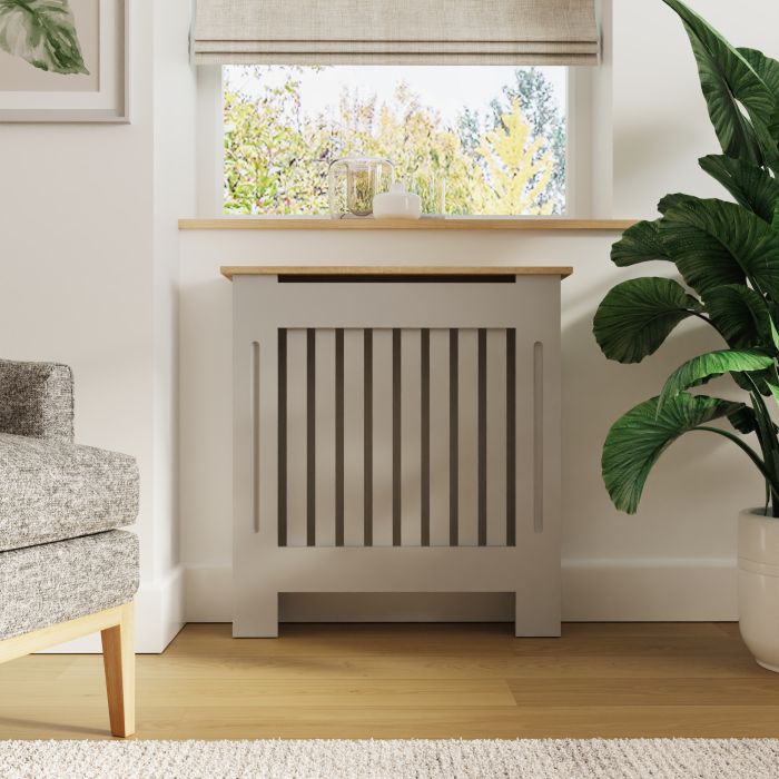 Radiator Cover - Emily Radiator Cover Small Grey and Oak