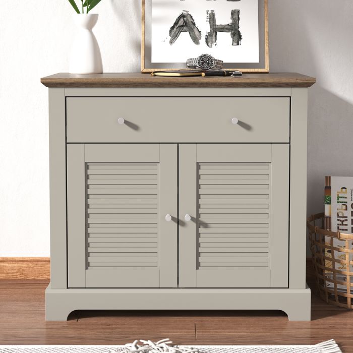 SALMERE Compact Sideboard Light Grey