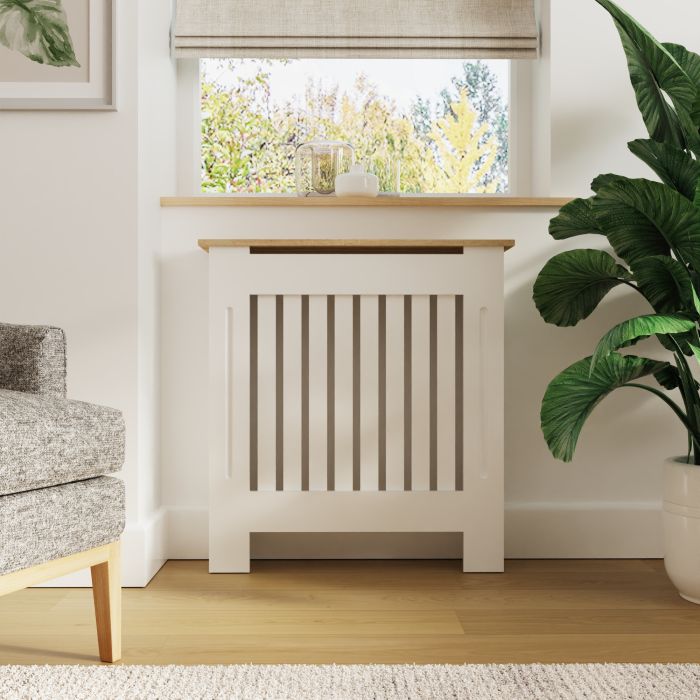 Radiator Cover - Emily Radiator Cover Small White and Oak