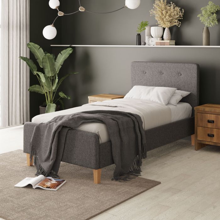 Ashbourne Single Bed 90cm Bedstead Grey