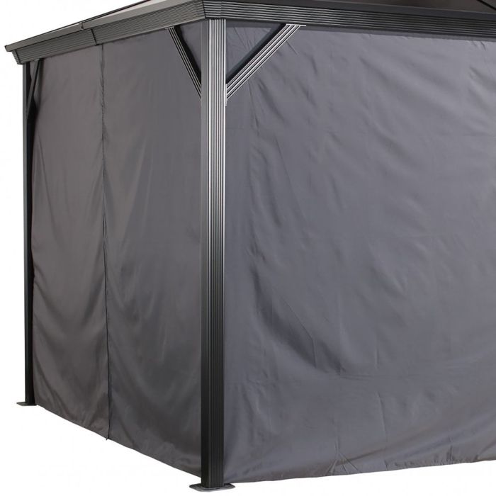 VERELLO Sojag Gazebo Curtains Polyester 3m x3m - Charcoal