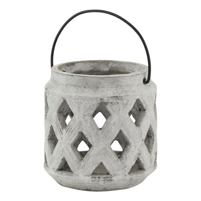 Stone Lattice Lantern - White