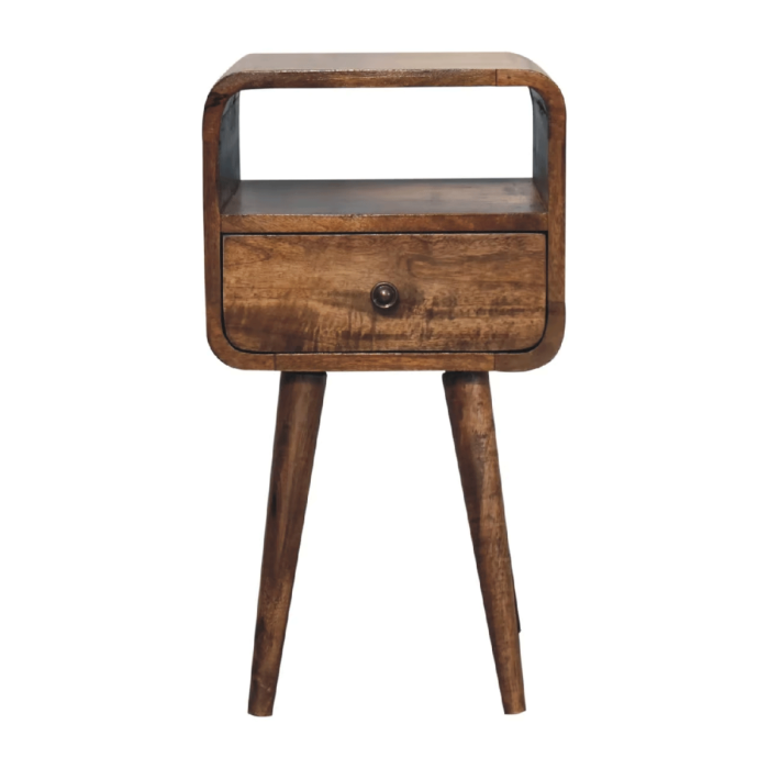Bedside Table - OAKHAM Nightstand with Open slot Classic Grey Finish 30cm