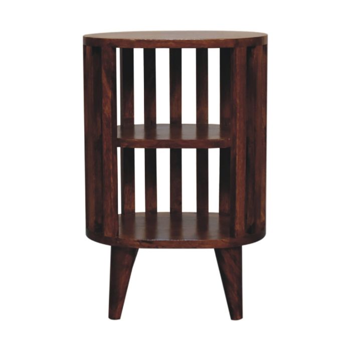 Bedside Table - MODERN Nightstand Chestnut 36cm