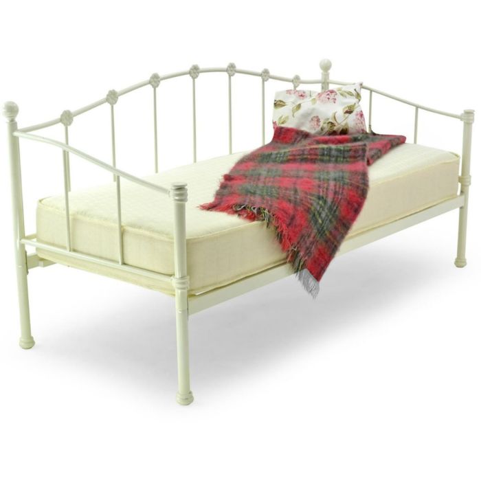 Paris Metal Day Bed Frame - 3ft Single - White