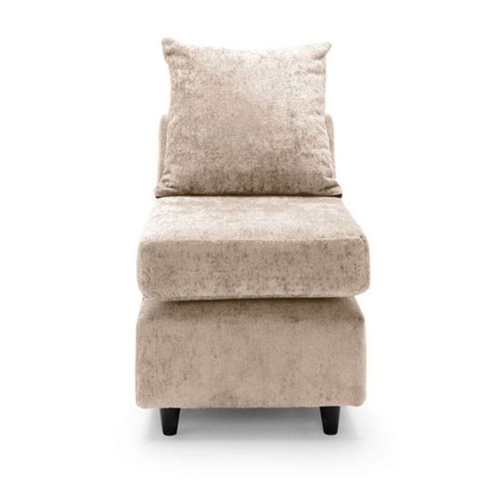 GILLIVER Crushed Chenille Fabric Armless Modular Sofa Chair - Cream