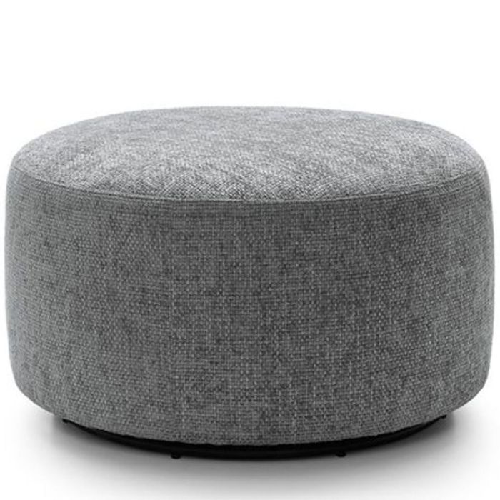 Zazzles Smart Linen Swivel Footstool - Steel Grey