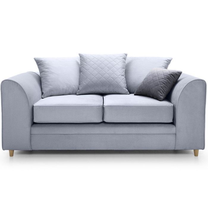 BETHAN Velvet 2 Seater Sofa - Silver Blue
