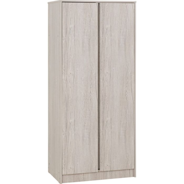 Wardrobe - MALDEN 2 Door Wardrobe Urban Snow 80cm