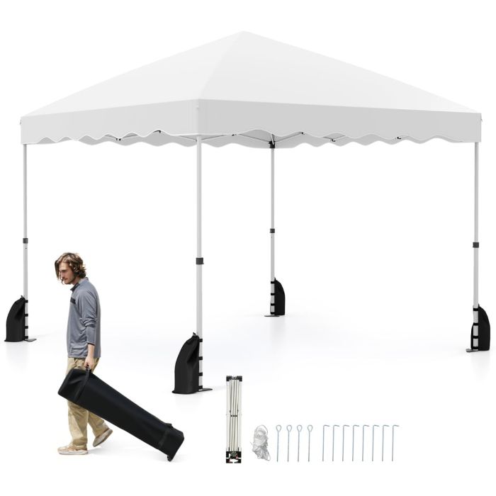 LEWRICK 300 x 300 cm Pop up Canopy Tent with Wheeled Bag-White