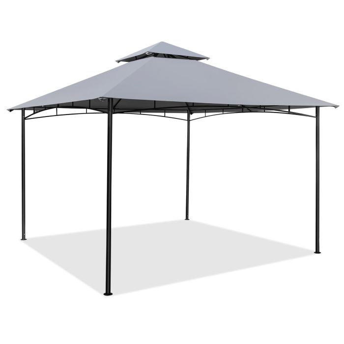 330 x 330cm Patio Gazebo Outdoor Gazebo with Heavy-Duty Metal Frame-Gray
